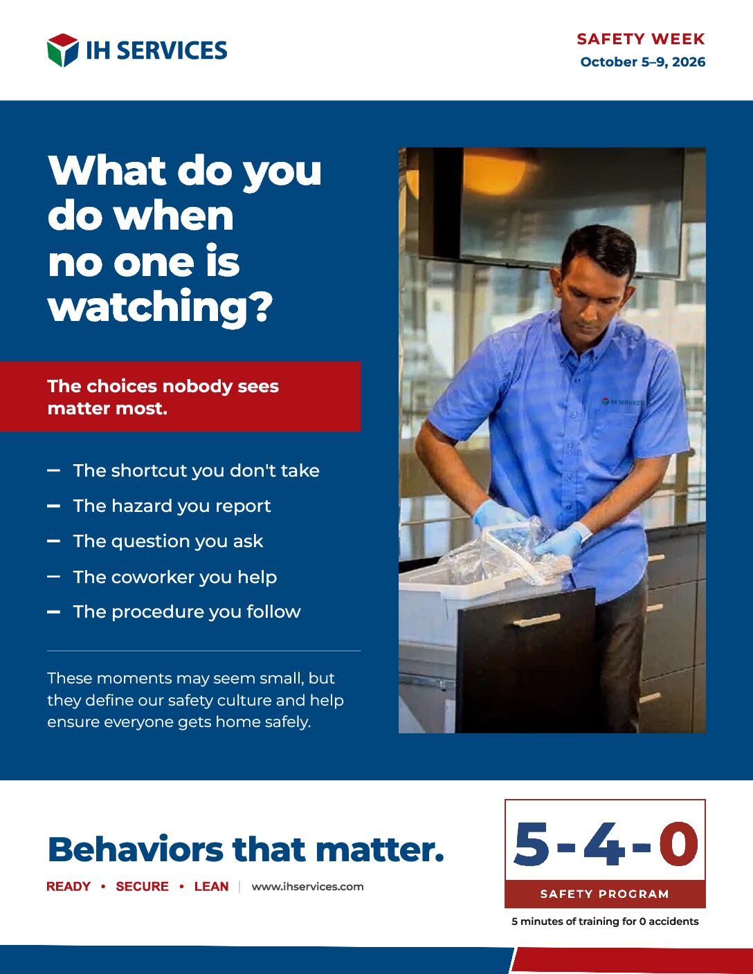 Safety Week, October 5–9: What Do You Do When No One Is Watching?