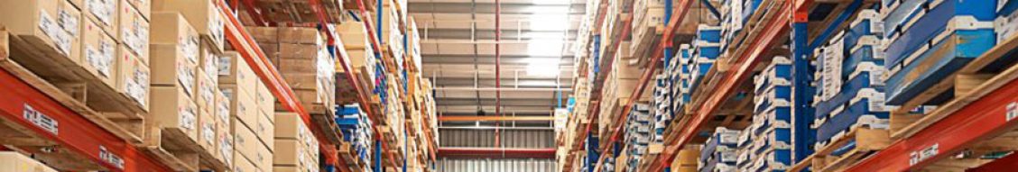 forklift moving pallets in a warehouse